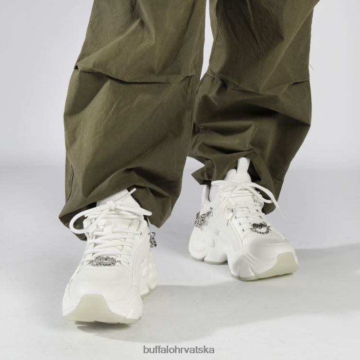 bijela/srebrna Buffalo binary chain 30 trainer trainers low veganski |tenisice TDD6T418
